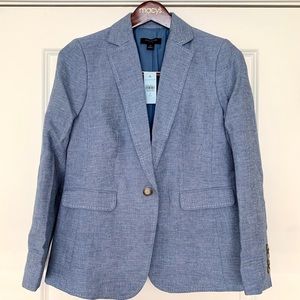 One button blazer linen